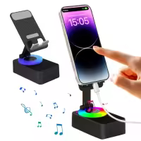 WYS-2301BT Foldable Mobile Phone stand with speaker Desk Holder,Wireless Speaker with Stand - 3 in 1 Mobile Phone Holder,360 Rotating Phone Stand,Phone Stand with Speaker, Cellphone Holder with Bluetooth Speaker